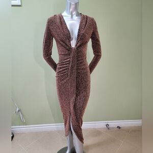 Elegant Brown Knit Dress